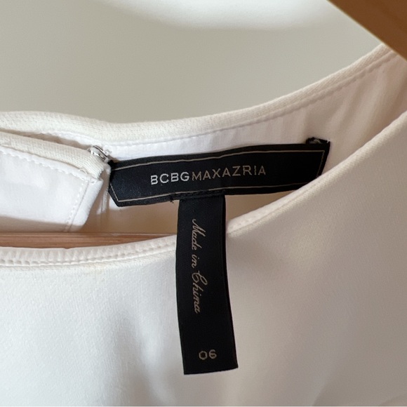 BCBG Maxazria White Open Back Mini Dress - Picture 8 of 9